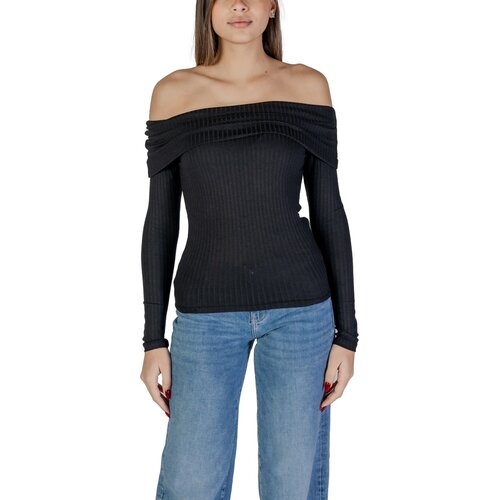 Jacqueline_de_yong Puloverji JDYFRANSISKA L/S OFFSHOULDER TOP JRS EXP 15344029 Črna Cene