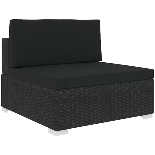  Modularna srednja fotelja s jastucima 1 kom od poliratana crna
