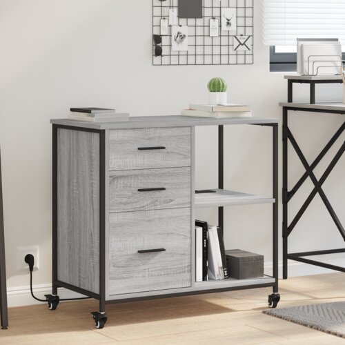 VidaXL Pisarni&amp;scaron;ka omara Siva sonoma 76 x 41 x 72 cm Konstruiran les Slike
