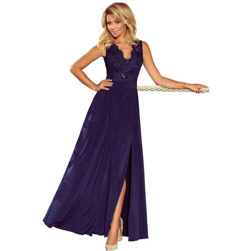Numoco Long dress with lace neckline Slike