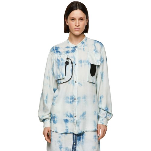 Diesel Blouse - COVER SHIRT white-blue Slike