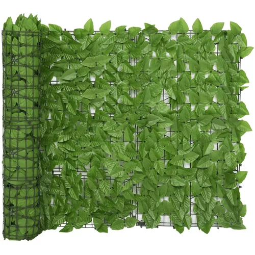 vidaXL Balkonsko platno z zelenim listjem 500x100 cm, (20610849)
