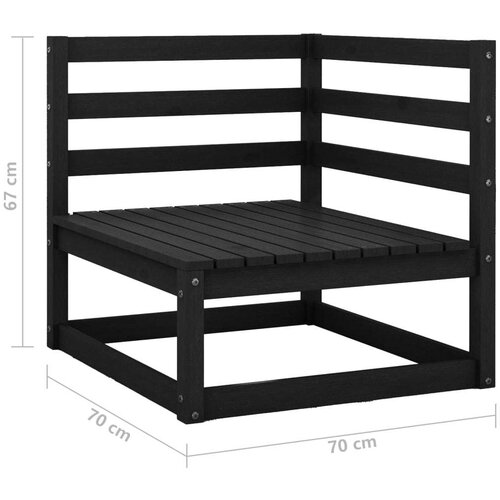  8-dijelna vrtna garnitura od masivne borovine crna Cijene