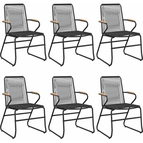  7-dijelni vrtni blagovaonski set od PVC ratana crni Slike