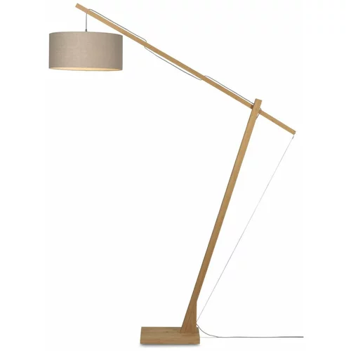 Good&Mojo Podna svjetiljka s bež sjenilom i Good & Mojo Montblanc konstrukcijom od bambusa