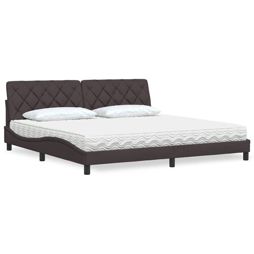  Krevet s madracem tamnosmeđi 200x200 cm od tkanine Cijene