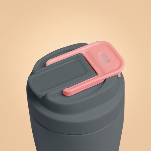 BeastPink Thermo Mug termo lonček s slamico barva Grey 500 ml Slike