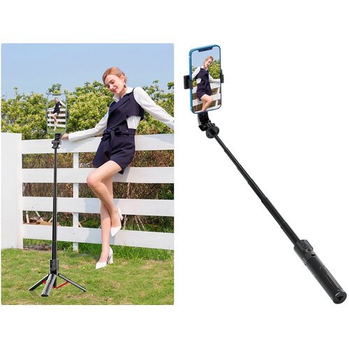  3u1 univerzalni teleskopski selfie stick i tronožac bluetooth daljinski 90cm Slike