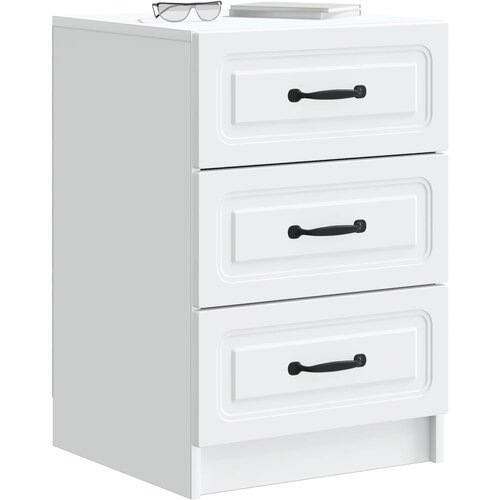  Noćni ormar Bijela 43 x 41 x 63 5 cm Konstruirano drvo - Bijela Slike