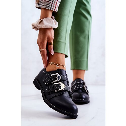 Kesi Women's Leather Brogues With Buckles Lu Boo Black Cene