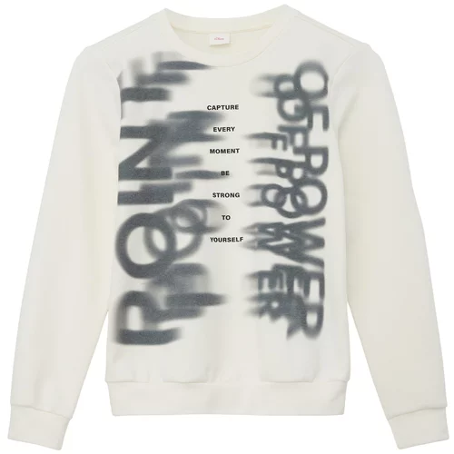 s.Oliver Sweater majica ecru/prljavo bijela / antracit siva