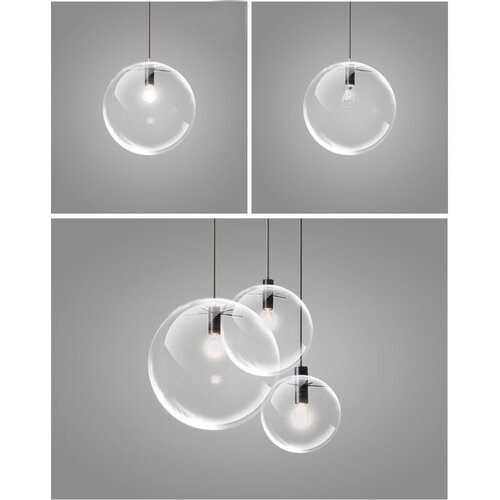Toolight stropna svjetiljka viseća staklena lassi crna 25 cm APP307-1CP Slike