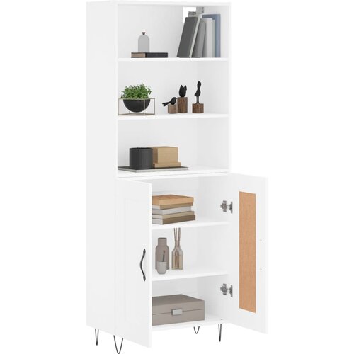  Visoka komoda bijela 69,5x34x180 cm konstruirano drvo Slike