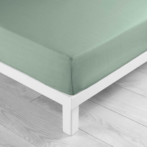 Douceur d intérieur Zelena pamučna plahta s gumom 90x190 cm Lina &ndash; Cijene