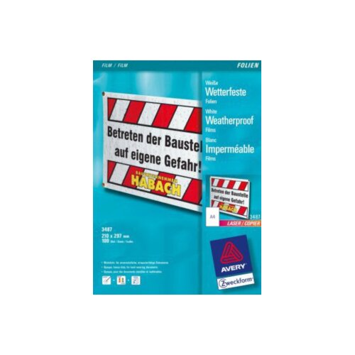 Avery Zweckform Folije A4 100/1 Slike