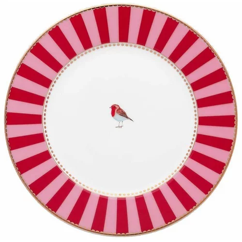 Pip Studio Set tanjura Love Birds Stripes Red 6-pack