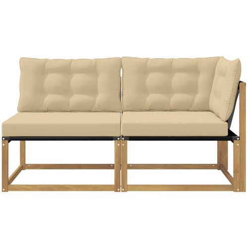  Set vanjskih sofa Čvrsto drvo akacije Bijela Slike