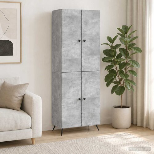  Set ormara 2 kom. Betonska siva Konstruirano drvo 69 x 34,5 x 90 cm Slike