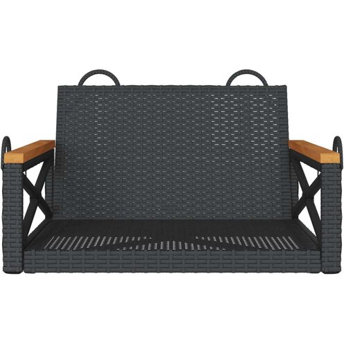 VidaXL Klupa za ljuljanje crna 63 x 62 x 40 cm od poliratana Slike