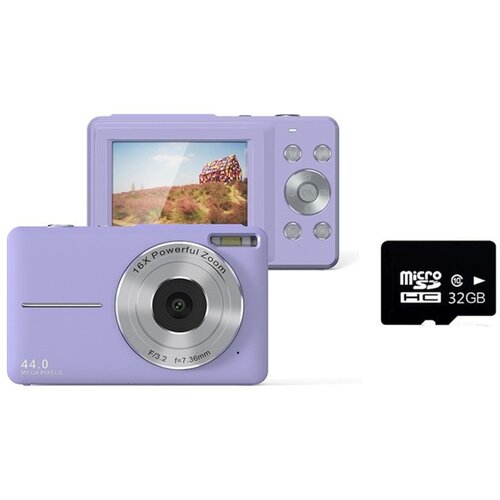 INF Vijolični kompaktni digitalni fotoaparat z avtomatskim ostrenjem, največjo ločljivostjo 44 milijonov slikovnih pik, 16-kratnim digitalnim zoomom in, (5000235261) Cene