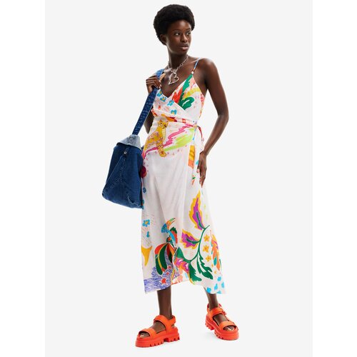 Desigual Women's White Wrap Beach Dress Selva - Women Cijene