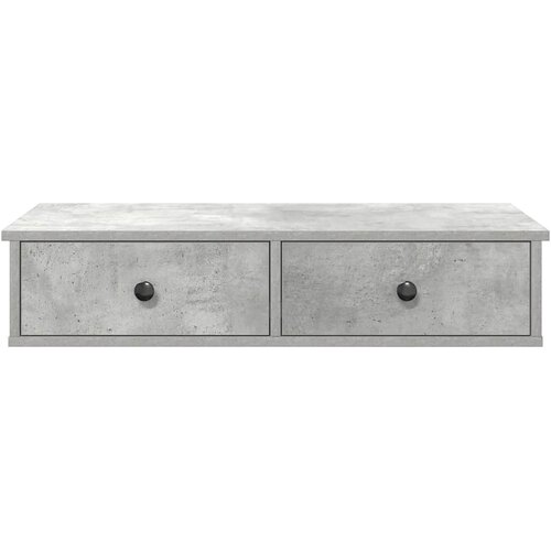  Zidna polica s ladicama beton siva 80x34x17cm konstruirano drvo Slike