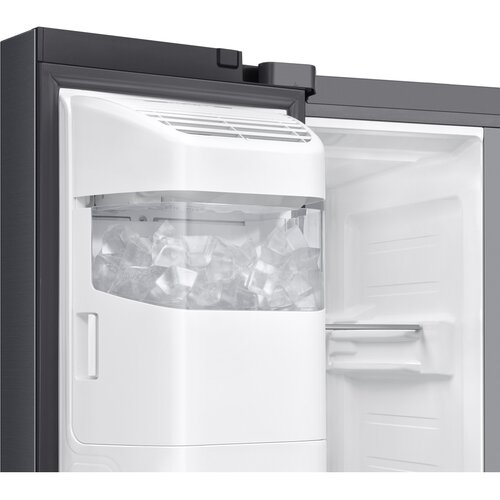 Samsung RS70F65KEFEF Stran ob strani z vodnim rezervoarjem, No Frost+, temni inox Slike