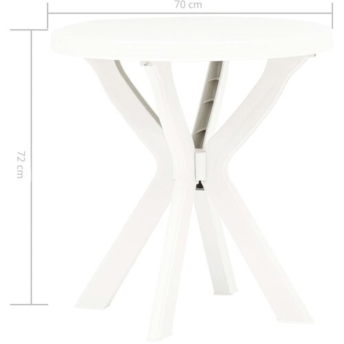 Bistro stol bijeli &amp;Oslash; 70 cm plastični Slike