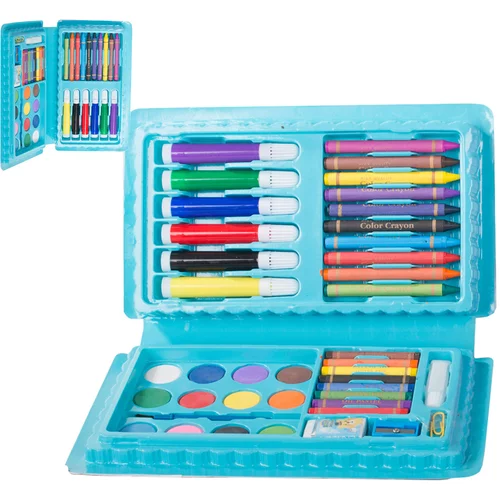  42-dijelni umjetnički set bojica i flomastera za slikanje, plavi
