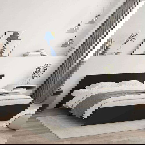 vidaXL Okvir za krevet s uzglavljem crni 140x200 cm Cene