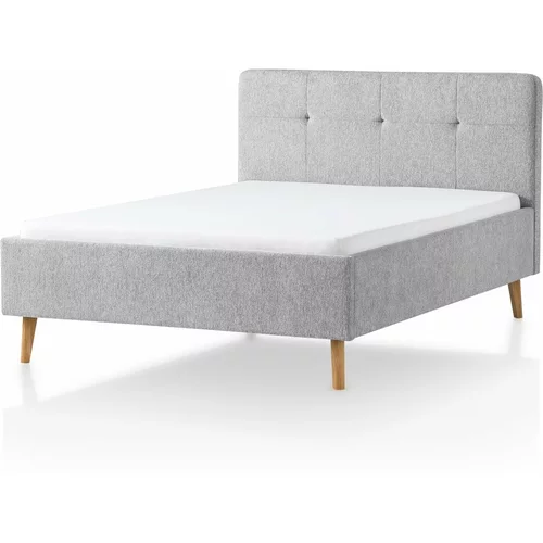 Meise Möbel Svetlo siva oblazinjena zakonska postelja 140x200 cm Smart –