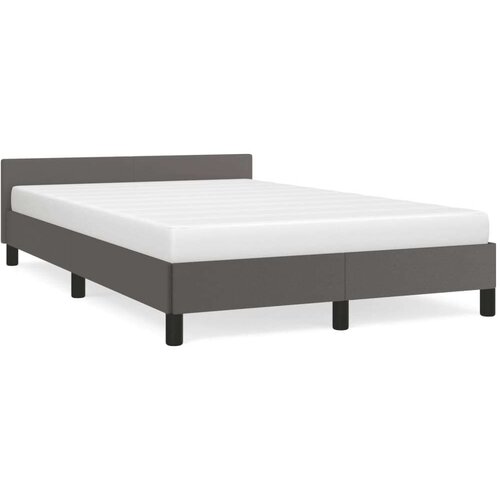  Okvir za krevet s uzglavljem sivi 120 x 190 cm od umjetne kože Cijene