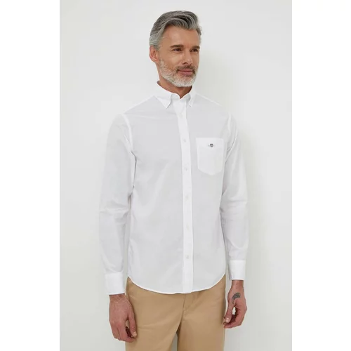 Gant Bombažna srajca moška, bela barva