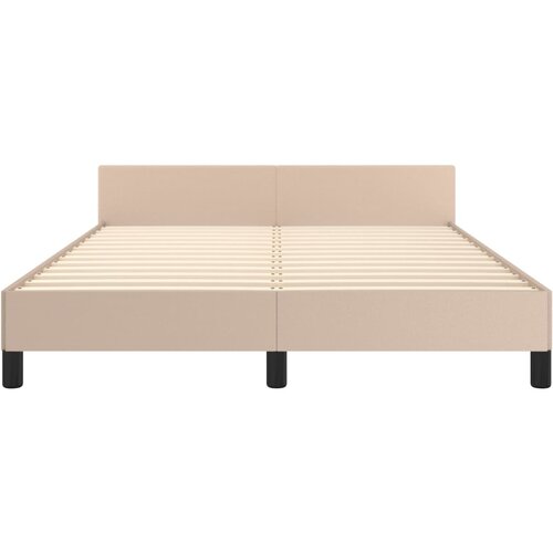  Okvir za krevet s uzglavljem cappuccino 140x190 cm umjetna koža Slike