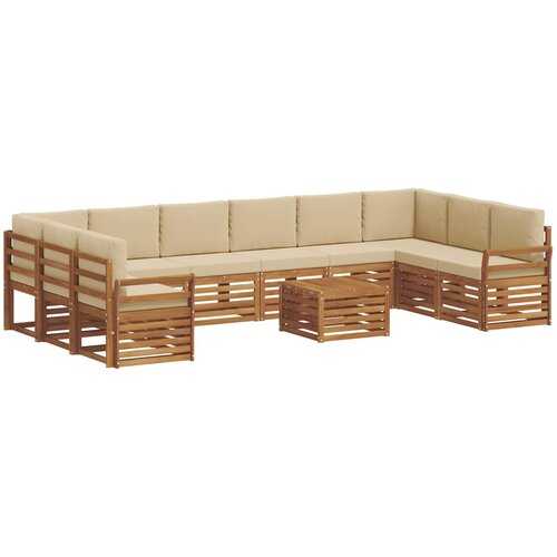  Set vanjskih sofa 11 kom. Prirodna i bež Slike
