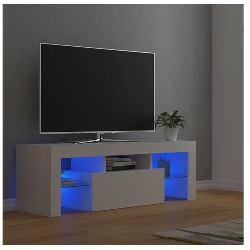  TV omarica z LED lučkami bela 120x35x40 cm