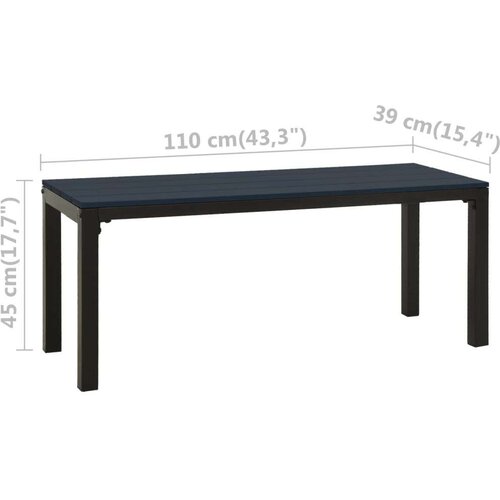 VidaXL Vrtna klupa 110 cm od čelika i WPC-a crna Slike