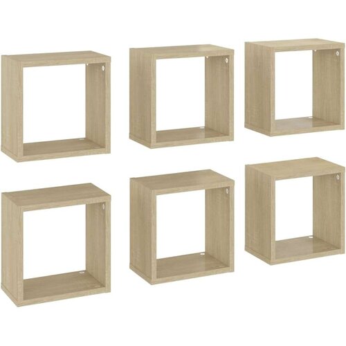  Kockaste zidne police 6 kom boja hrasta sonome 26 x 15 x 26 cm - sonoma hrast 26 x 15 x 26 cm 6 1 Slike