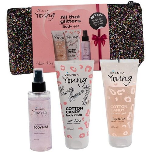 VELNEA YOUNG body set-srebrne šljokice Slike