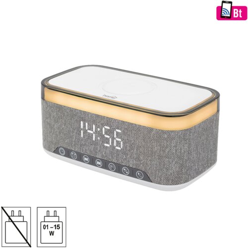 Home Sat sa alarmom, FM, 2 x 5 w Bluetooth, Qi punjenje, Led zaslon, LTCR06 Cijene