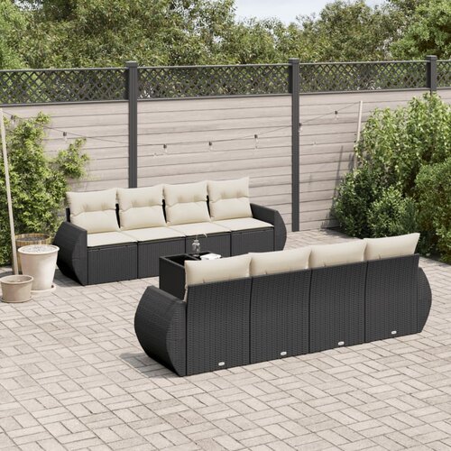 vidaXL 9-dijelni set vrtnih sofa s jastucima crni od poliratana Cijene