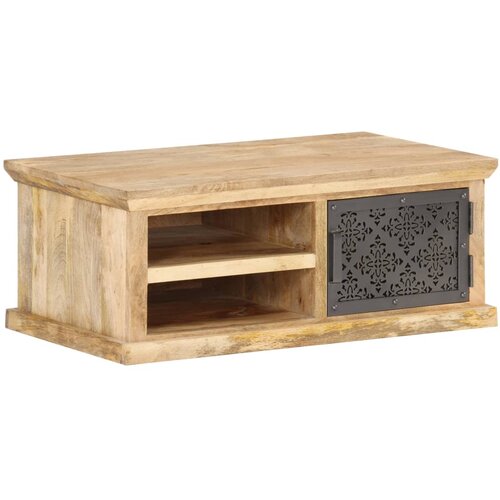 Furnova Klubska mizica z vrati 90x50x35 cm trden mangov les, (21914102) Slike