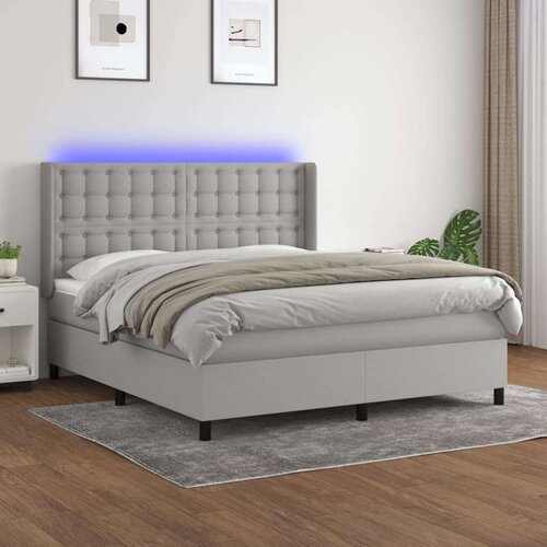  Box spring s madracem LED svjetlosivi 180x200 cm tkanina Cijene