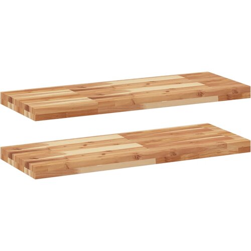  Plutajuće police 2kom s uljnim premazom 100x30x4cm drvo bagrema Slike