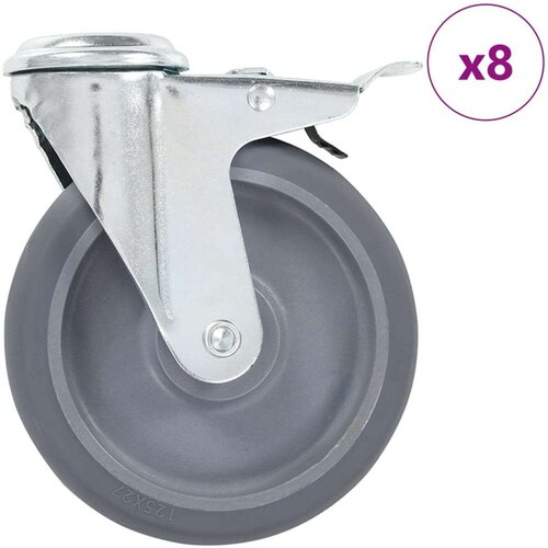 vidaXL Okretni kotačići s otvorom za vijke 8 kom 125 mm Cijene