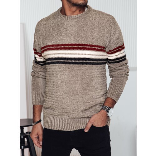 DStreet Sweter męski w paski brązowy Cene