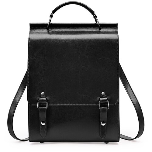 INF Nastavljiva usnjena torba za na ramo - vintage nahrbtnik iz kravje kože za šolo in vsakodnevno uporabo Black, (21822000) Cene
