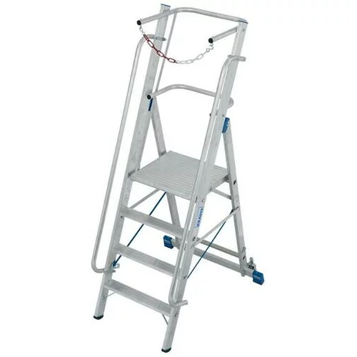 Krause-werk prostostoječa aluminijasta lestev s platformo Stabilo 4 stopnice 127488