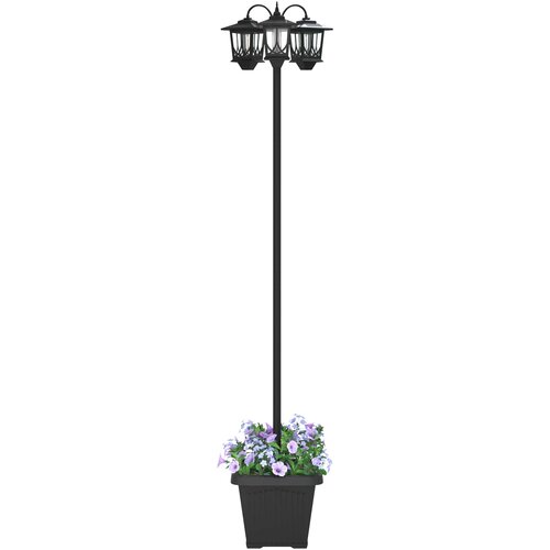  sa tri glave Crna 32 x 32 x 188 cm Aluminij i ABS Slike