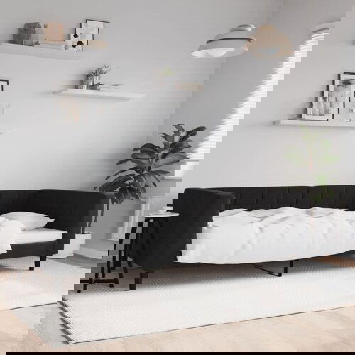 VidaXL Dnevni krevet crni 100 x 200 cm bar&amp;scaron;unasti Slike